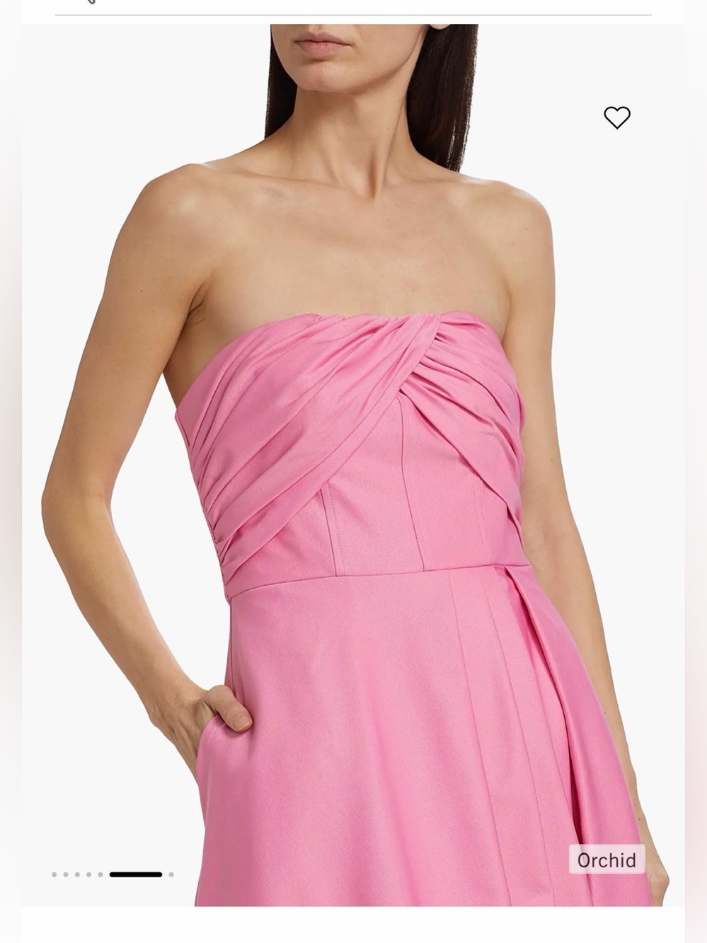 Strapless Orchid Pink Wedding Dress with Draped Sweetheart Bodice